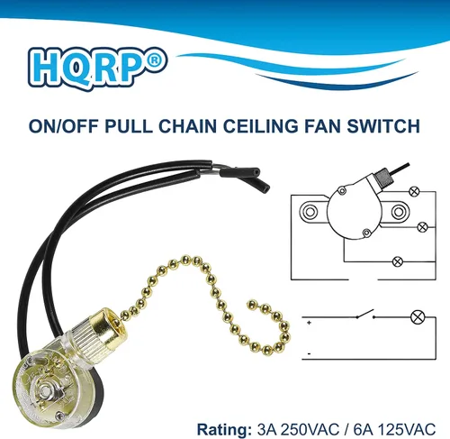 Vista 5 de HQRP Interruptor de ventilador de techo compatible con Shine Top LS-303N, LS-301B E218558, Westinghouse 77023, Harbor Breeze 33908 Interruptor