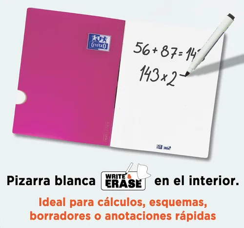 Vista 7 de Oxford PAQ/10 Libretas A5 48 3.17 oz Tubos Cuadrados 4 x 39.2 °F/M Tapa Plástico