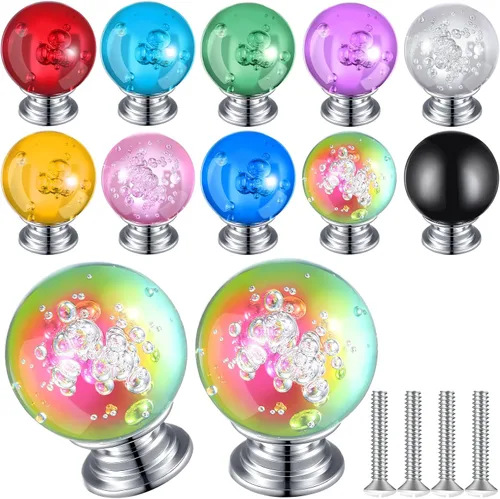 Vista 9 de Jetec 20 piezas tiradores de cristal para cajones pomos de gabinete 30mm pomos de diamante para aparador para cajones de aparador cocina estantería