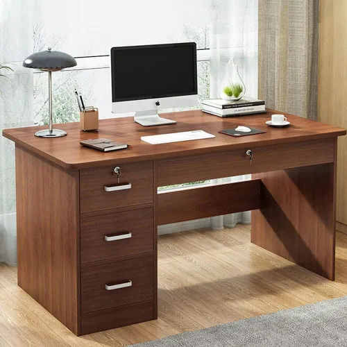 Vista 8 de Escritorio contemporáneo para computadora, escritorio rectangular de oficina con cajones, banco de trabajo de oficina, escritorio individual