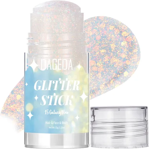 Vista 24 de DAGEDA - Barra de maquillaje con purpurina para el cuerpo de sirena, para el cabello brillante