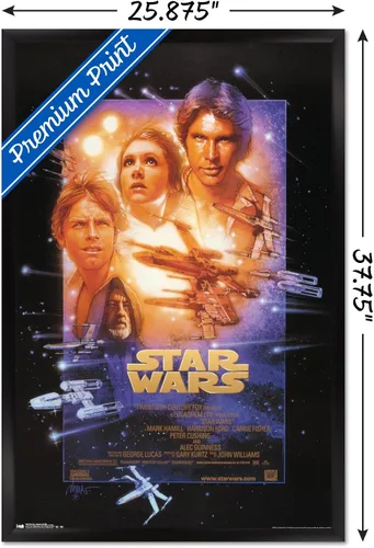 Vista 3 de Star Wars: Episodio 4 (A New Hope) - Póster de pared, 24 x 36 pulgadas, 36 pulgadas de largo x 24 pulgadas, versión enmarcada en negro