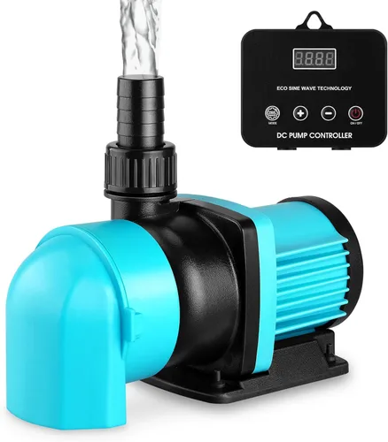 Vista 8 de Bomba de retorno para acuario de 400GPH con controlador de pantalla LCD, bomba de acuario DC 24V de 15W para acuario de agua salada y agua dulce