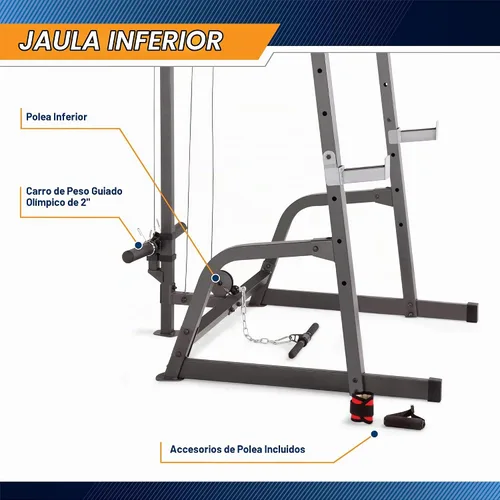 Vista 4 de Marcy Pro Deluxe Cage System with Weightlifting Bench All-in-One Home Gym Equipment PM-5108
