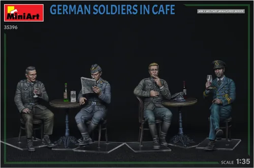 Vista 4 de MiniArt Mini Art 550035396 35396 Figura 1:35 Soldados alemanes en café (4) Réplica fiel, construcción de modelos, kit de plástico, manualidades