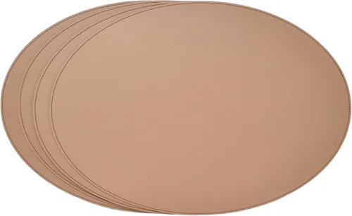 Vista 8 de Nikalaz Nikalaz - Juego de 4 manteles individuales ovalados de cuero reciclado, 18 x 13 pulgadas, decoración de mesa de comedor y cocina