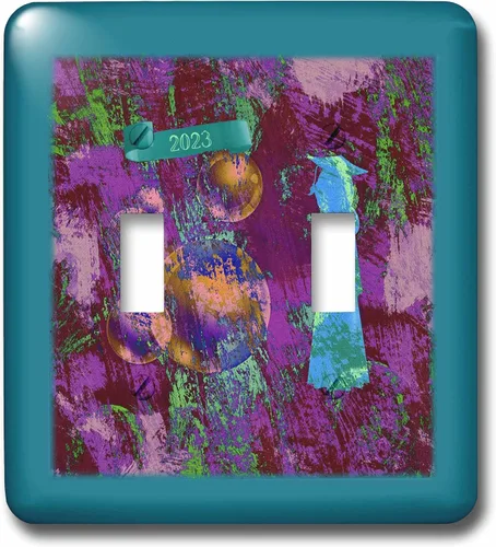 Vista 3 de 3dRose Image of Girl Graduate, Abstract Sphere, Maroon, Green, Coral, 2023 2 plug outlet cover