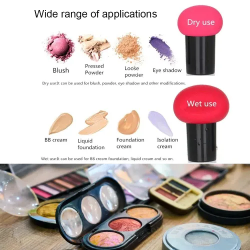 Vista 4 de 2 esponjas de maquillaje, esponjas de maquillaje con asas, estuches de maquillaje para cremas y polvos de base (hongo A)