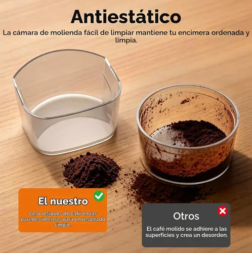 Vista 8 de Molinillo de café cónico, 51 ajustes precisos de molienda automática, pantalla LED inteligente de doble control, 1-12 tazas, con soporte