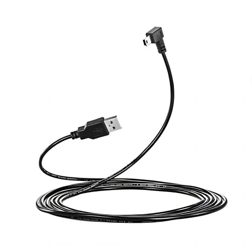Vista 5 de 3M USB A a Mini B Cable USB de 90 grados en ángulo izquierdo de sincronización de datos con 5 clips de cableado para Nextbase Dash Cam Car