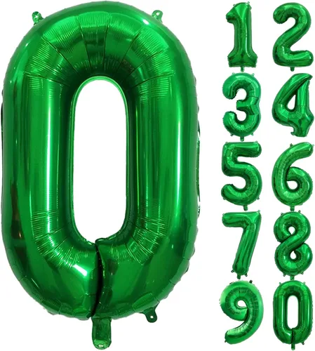 Vista 12 de Globos gigantes de números negros de 40 pulgadas, globos de aluminio de Mylar con helio para cumpleaños, globo número 0 para decoración de fiestas