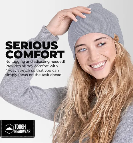 Vista 22 de Tough Headwear Daily Knit Beanie – Gorros para hombre – Sombreros de invierno para hombres y mujeres – Sombreros de punto cálidos para clima frío