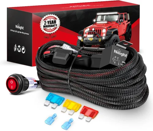 Vista 11 de Nilight Kit de arnés de cableado de barra de luz LED de cobre, 1 cable de 12 AWG resistente 12 V, interruptor de encendido y apagado, fusible