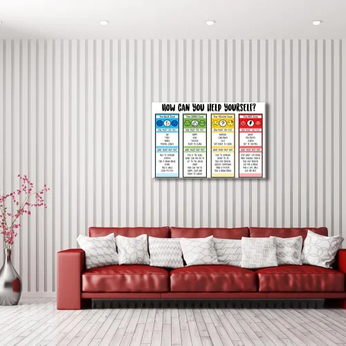 Vista 6 de ARBOMG Carteles emocionales para niños Carteles de salud mental ayudan a los estudiantes a entender emociones carteles - Póster de emociones