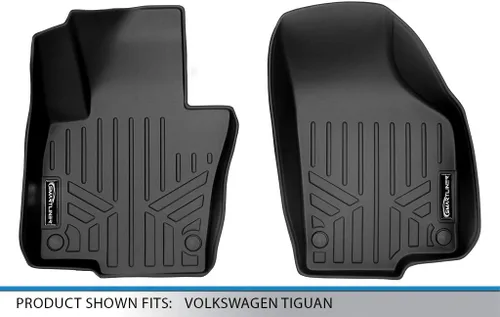 Vista 4 de SMARTLINER Juego de tapetes de piso de primera fila para Volkswagen Tiguan 2009-2017