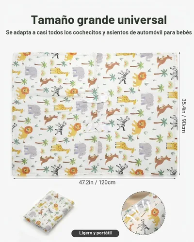 Vista 4 de Rquite - Funda para asiento de automóvil, 100% muselina de algodón, toldo Animal