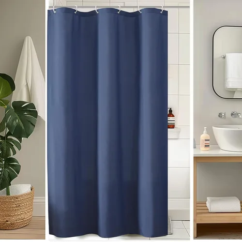 Vista 11 de OVZME Zora Cortina de Ducha de Tela para Cabina de 36 x 72 Pulgadas - Cortina de Ducha Pequeña Suave Negra para Baño para Tamaño de Cabina Estrecha