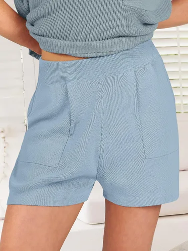 Vista 7 de Caracilia Conjuntos de descanso de 2 piezas para mujer, suéteres de manga corta y pantalones cortos de verano 2024, conjuntos a juego, ropa casual a