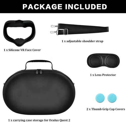 Vista 2 de Funda de transporte compatible con Oculus Quest 2 Advanced Auriculares de realidad virtual todo en uno. Caja de almacenamiento de viaje