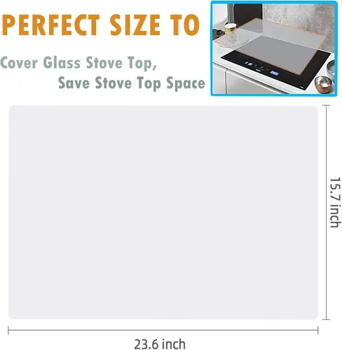 Vista 2 de Webake Tapete de escritorio transparente, protector de encimera de silicona, resistente al calor, 23.6 x 15.7 pulgadas, cubierta de estufa