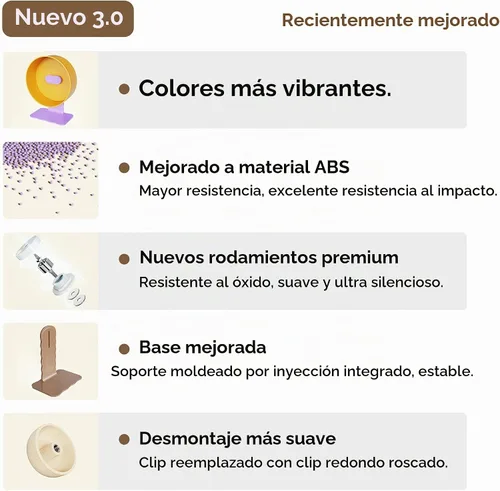 Vista 6 de Rueda de ejercicio para hámster súper silenciosa de Tafit – 8.66 pulgadas Verde aguacate