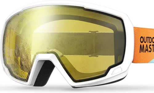 Vista 19 de OutdoorMaster - Lentes de esquí para niños, lentes de snowboard para niños, con protección UV, 100 % esférica, para niños y niñas