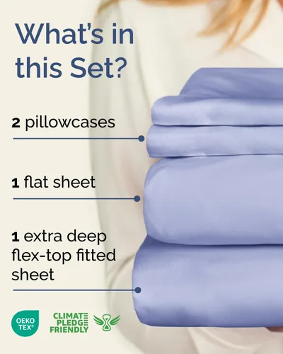 Vista 354 de Extra Deep Twin XL Sheet Set - 3 Piece College Dorm Room - White 01-Blanco