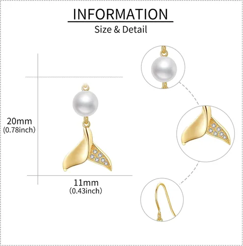 Vista 3 de Aretes de oro de 14 quilates, aretes de oro macizo, joyas, regalos de Navidad para mujeres y niñas