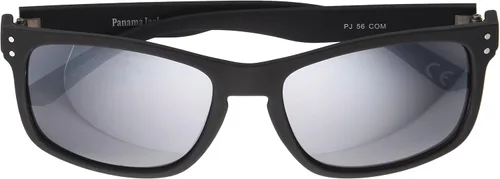 Vista 2 de Panama Jack Gafas de sol Silver Flash Classic Wayfarer para hombre, color negro, 56, Negro