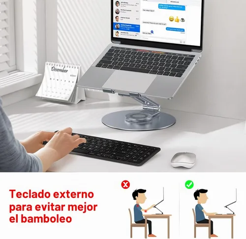 Vista 2 de OMOTON Soporte ajustable para computadora portátil para escritorio, base gris (coolgrey)