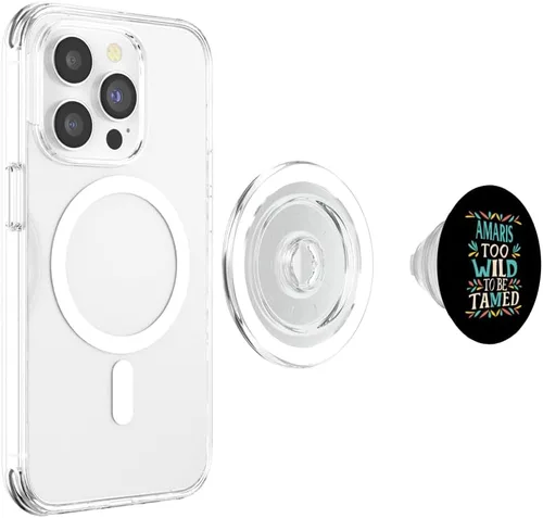 Vista 4 de AMARIS Name Cute Retro Girls Wildflower AMARIS Name PopSockets MagSafe PopGrip for iPhone