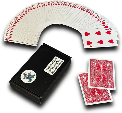 Vista 13 de Ted's Sterling Magic Kit de truco de bicicleta unidireccional con 52 cartas idénticas, corazones de espalda roja (Ace)