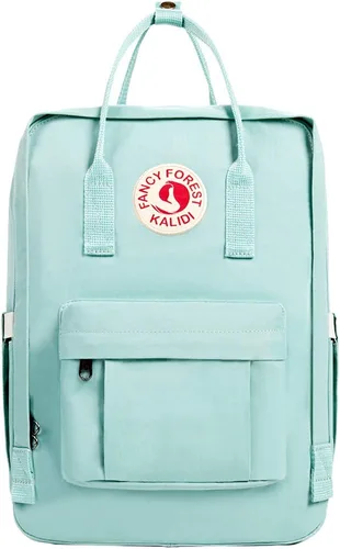 Vista 11 de KALIDI Mochila casual para laptop de 15 pulgadas, mochila clásica para campamento, viajes, exteriores, cuadrada, mochila para universidad, Verde