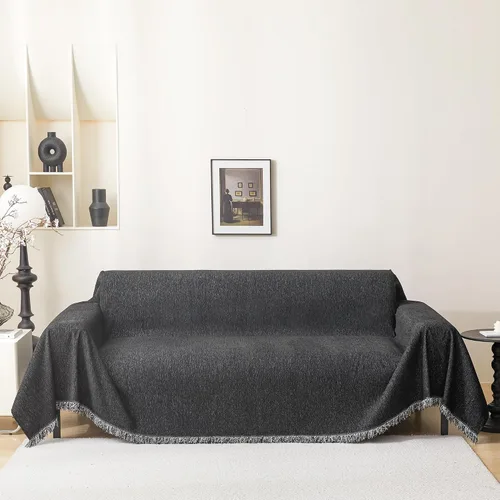Vista 38 de MEETSKY Funda Negra de Silla de Tamaño Grande, Funda de Chenilla para Sillón/Sofá de 1 Cojín para Perro, Fundas de Sofá Protector de Muebles