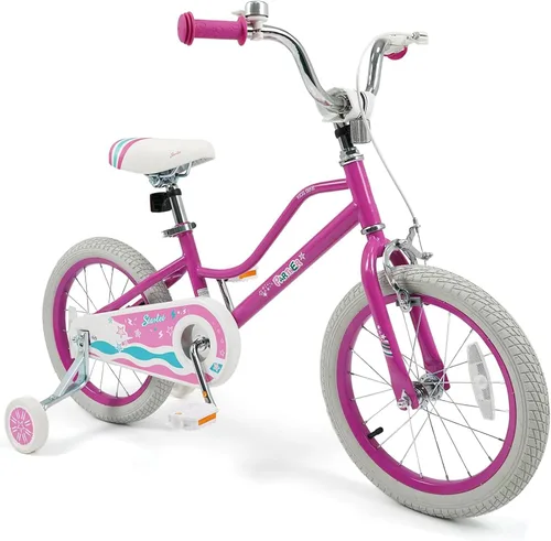 Vista 10 de BABY JOY Bicicleta para niñas, 12 pulgadas, 14 pulgadas, 16 pulgadas, 18 pulgadas, bicicleta para niños de 3 a 8 años con ruedas de entrenamiento