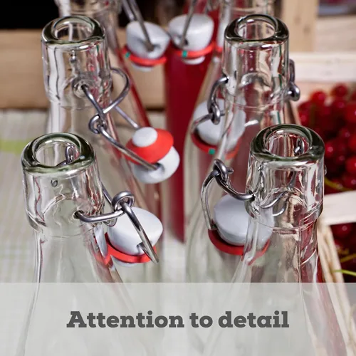 Vista 5 de Botellas de vidrio con tapa abatible [1 litro / 33 onzas líquidas] [Paquete de 4] - Botellas de coquito con tapa abatible para kombucha