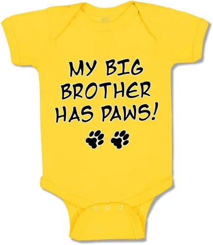 Vista 21 de Baby Bodysuit My Big Brother Has Paws Dog Lover Pet Boy & Girl Baby Clothes Solo un diseño blanco