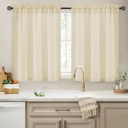 Vista 40 de HOMEIDEAS - Cortinas semitransparentes de privacidad blancas que no se transparentan, 52 x 96 pulgadas Blanco
