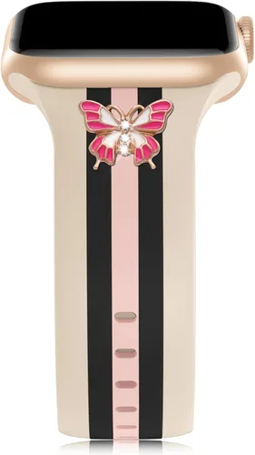 Vista 10 de Banda de diseñador con adornos decorativa compatible con Apple Watch de 38mm 40mm 41mm 42mm 44mm 45mm 46mm 49mm, para mujeres y hombres, pulseras