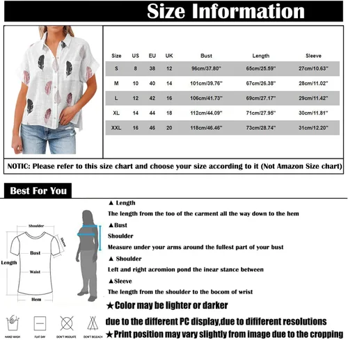 Vista 7 de Camisa de manga corta con cuello abierto para mujer, con múltiples botones, blusa casual de lino y algodón para verano