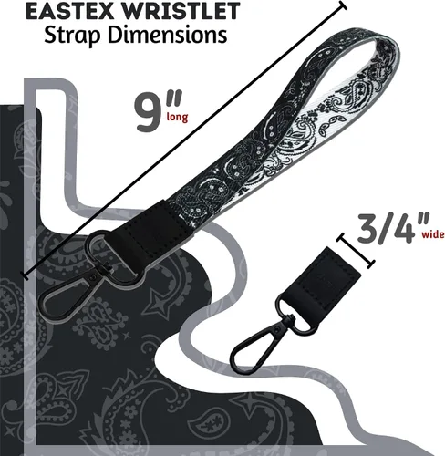 Vista 4 de EASTEX Bandana Paisley Lanyard Keychain - Bandana Print ID Lanyard para llaves insignia
