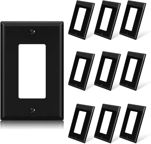 Vista 10 de ELEGRP Placa de pared decorativa para receptáculo, cubiertas decorativas de 1 gang de tamaño mediano, placas frontales de policarbonato irrompibles