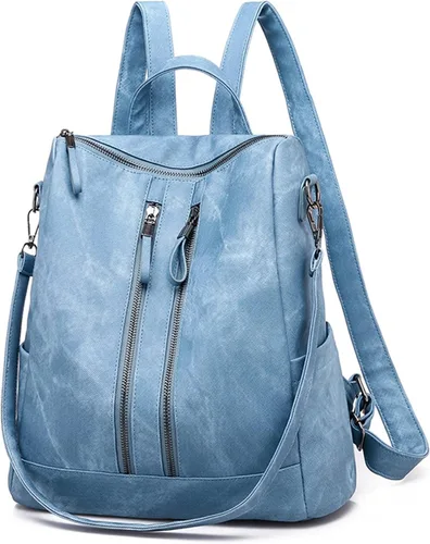Vista 15 de Bolso tipo mochila para mujer, pequeño, de cuero impermeable antirrobo, bolsos de hombro para damas