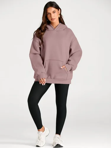 Vista 148 de Trendy Queen - Sudaderas extragrandes con capucha para mujer, suéteres de manga larga, sin botones, de vellón, de otoño, ropa de invierno