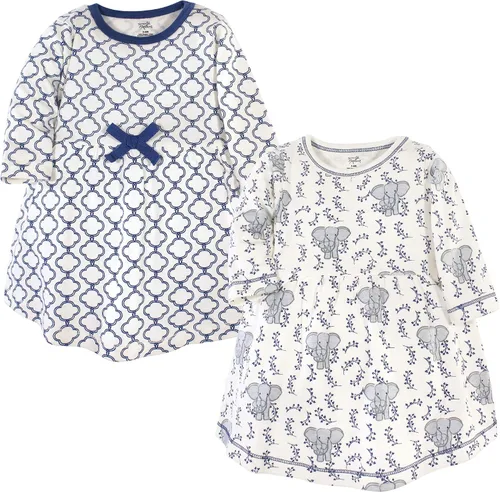 Vista 111 de Touched by Nature - Vestidos de manga corta y manga larga de algodón orgánico para niñas pequeñas, bebés y mujeres Manga larga con flores abstractas