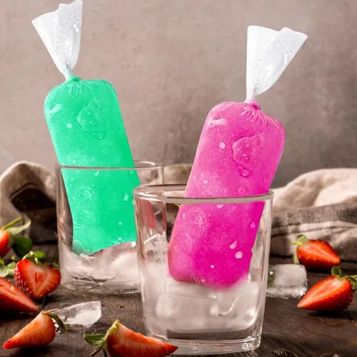 Vista 3 de LOMIMOS 200 bolsas para hacer paletas de hielo, bolsas desechables de plástico para paletas de hielo con embudo para adultos y niños, para hacer