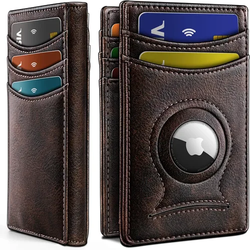 Vista 31 de BULLIANT Billetera Airtag para hombre, delgada con clip para dinero, cierre magnético, 12 tarjetas en el bolsillo frontal, bloqueo RFID