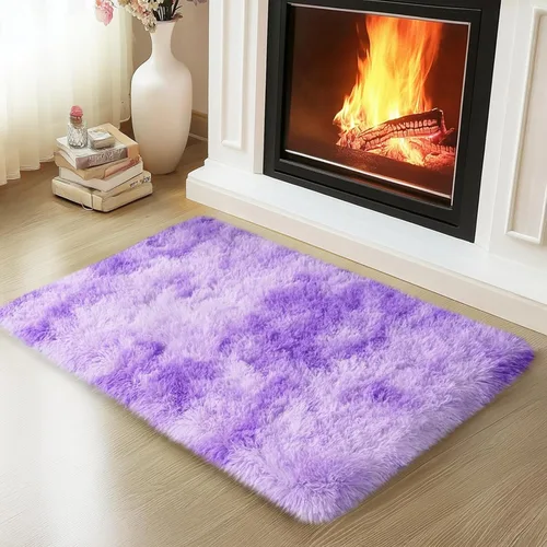 Vista 37 de Mugorn - Alfombras suaves y esponjosas de 2 x 3 pies para el hogar, alfombra pequeña con 4 mallas antideslizantes, color negro, 2 x 3 pies