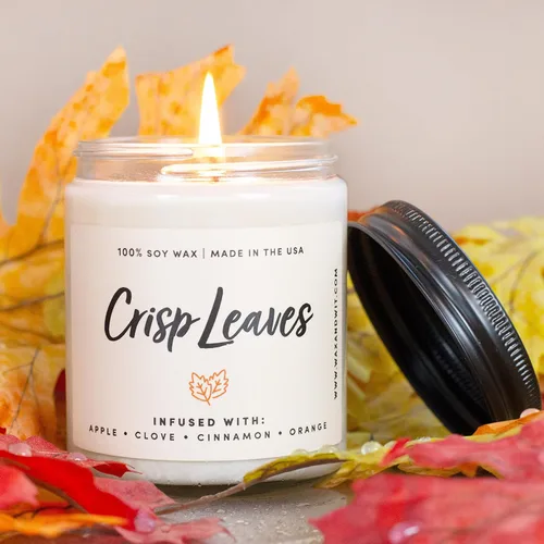 Vista 5 de Wax & Wit Velas de otoño perfumadas para el hogar, manzana, canela, clavo, naranja, regalo perfecto para decoración del hogar para otoño
