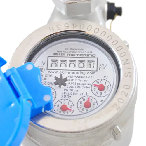 Vista 2 de Medidor de Agua Vertical de 3/4" - Acero Inoxidable, Alta Definición, Salida de Pulsos, NSF 61, NTEP